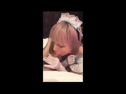 ❤️ Јапански идол [маиука], костим француске собарице, први део, пушење и дркање са лосионом ❤ Порно видео код нас ☑